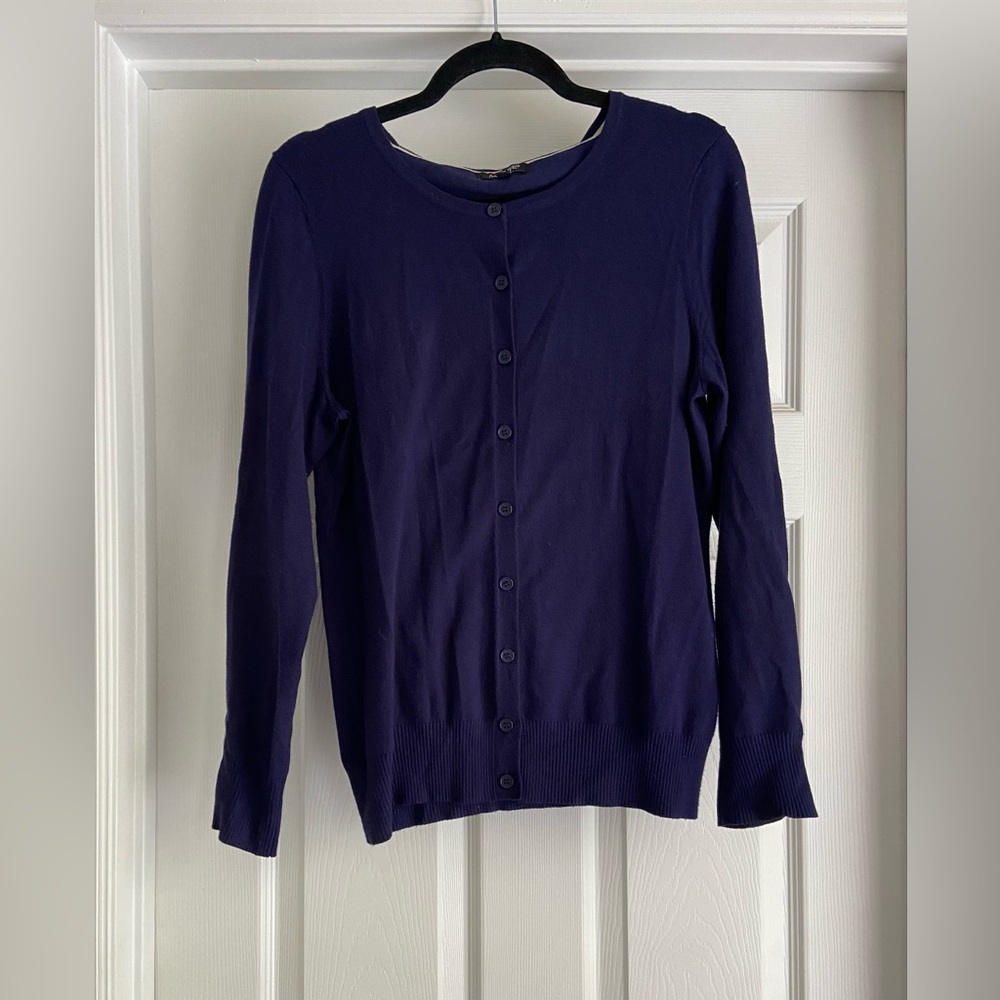 Navy Blue Cardigan Sweater